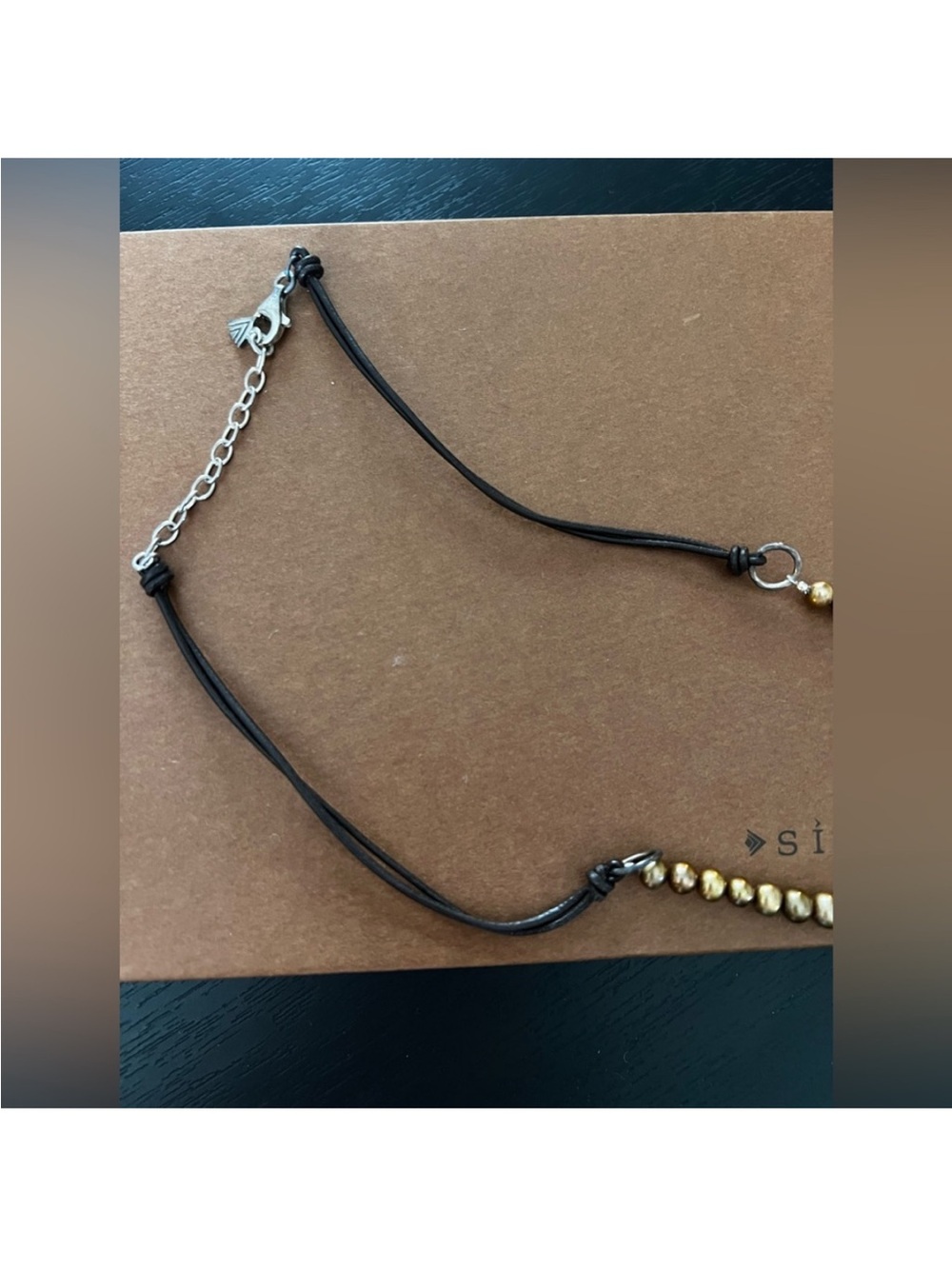 Silpada Black and Gold Square Pendant Necklace - Picture 3 of 3